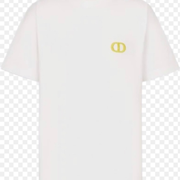 Authentic Dior white t shirt with yellow embroidery CD icon logo - Picture 5 of 9